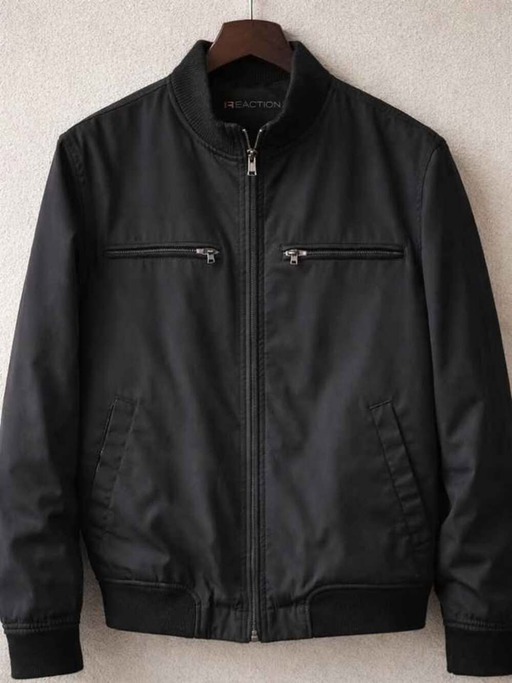 Kenneth Cole Reaction Black Minimalist Layering Bomber Jacket Men’s Medium